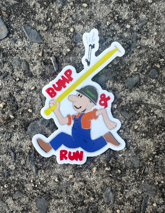 Bump and run sticker